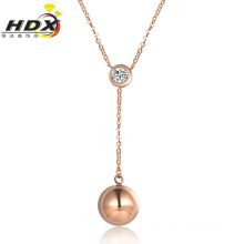 Fashion Jewelry Necklace Stainless Steel Rose Gold Diamond Necklace (hdx1137)